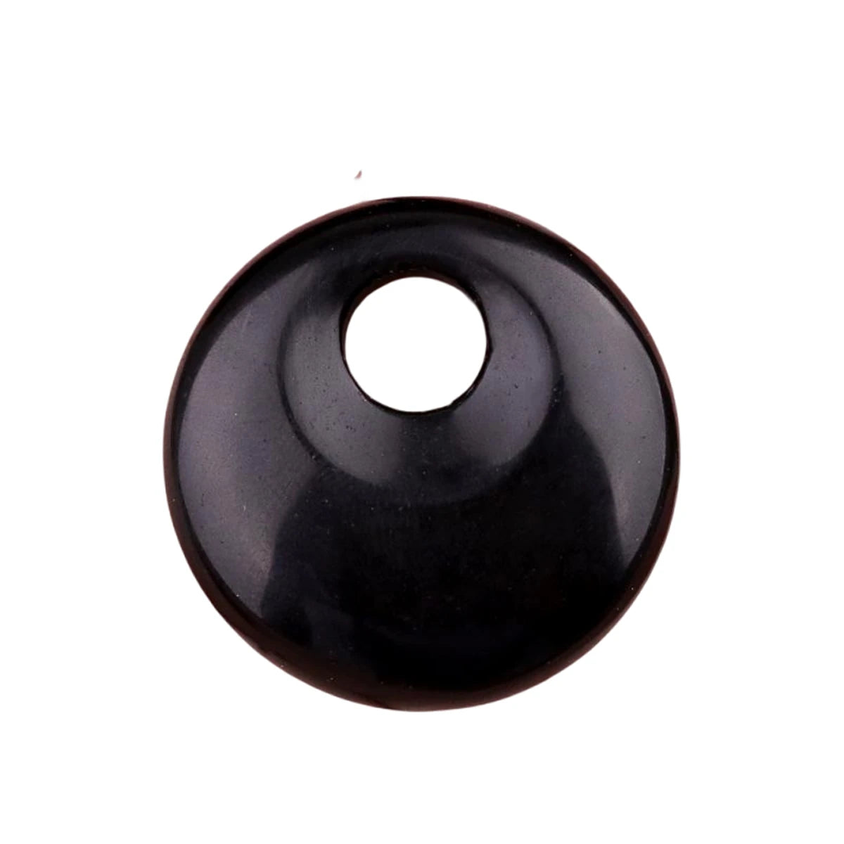Natürliche 30 mm Donut-Edelstein-Charms für die Herstellung von Schmuck, 8 mm Loch, Polierkristall, runder Glücksmünzenschutz, Heilung