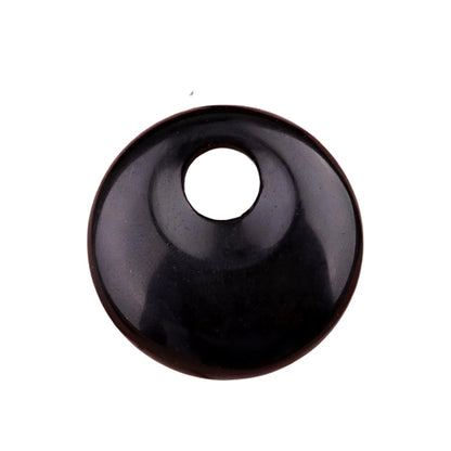 Natürliche 30 mm Donut-Edelstein-Charms für die Herstellung von Schmuck, 8 mm Loch, Polierkristall, runder Glücksmünzenschutz, Heilung