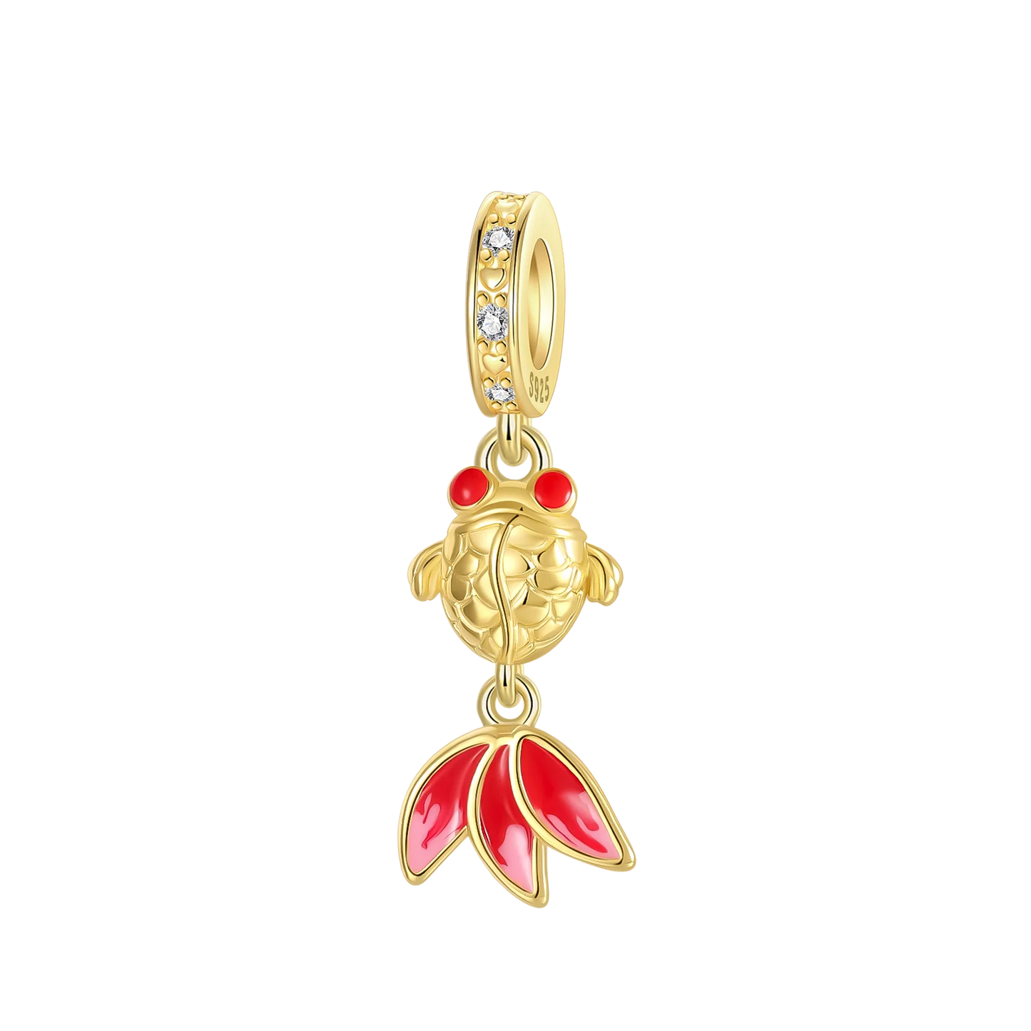 Gold-Serie, DIY-Charms, Original-Charms aus 925er-Sterlingsilber mit eingelegtem Zirkonium, Sonnen- und Leoparden-Anhänger, passend für Armbänder, Schmuck, Geschenkmarkierung