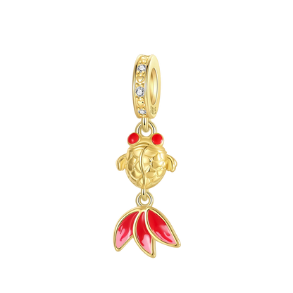 Gold-Serie, DIY-Charms, Original-Charms aus 925er-Sterlingsilber mit eingelegtem Zirkonium, Sonnen- und Leoparden-Anhänger, passend für Armbänder, Schmuck, Geschenkmarkierung