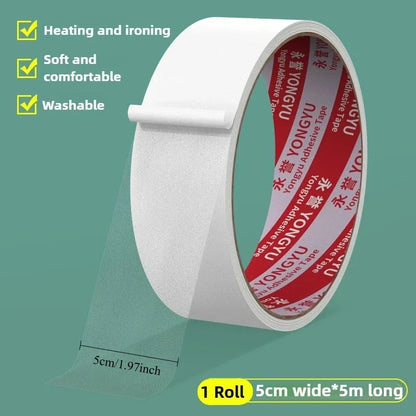 TPU Hot Melt Super Sticky Doppelseitiges Klebeband Kleidung Stoff Nahtlose Nahtlose Eisen Heizung Haushaltsreparatur Doppelseitiges Klebeband