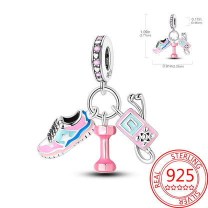Neue Kollektion aus 925er-Sterlingsilber, Winterserie, Skaten, Schlittschuh-Charm, passend für DlY-Armbänder, Halsketten, Schmuck, feine Geschenke