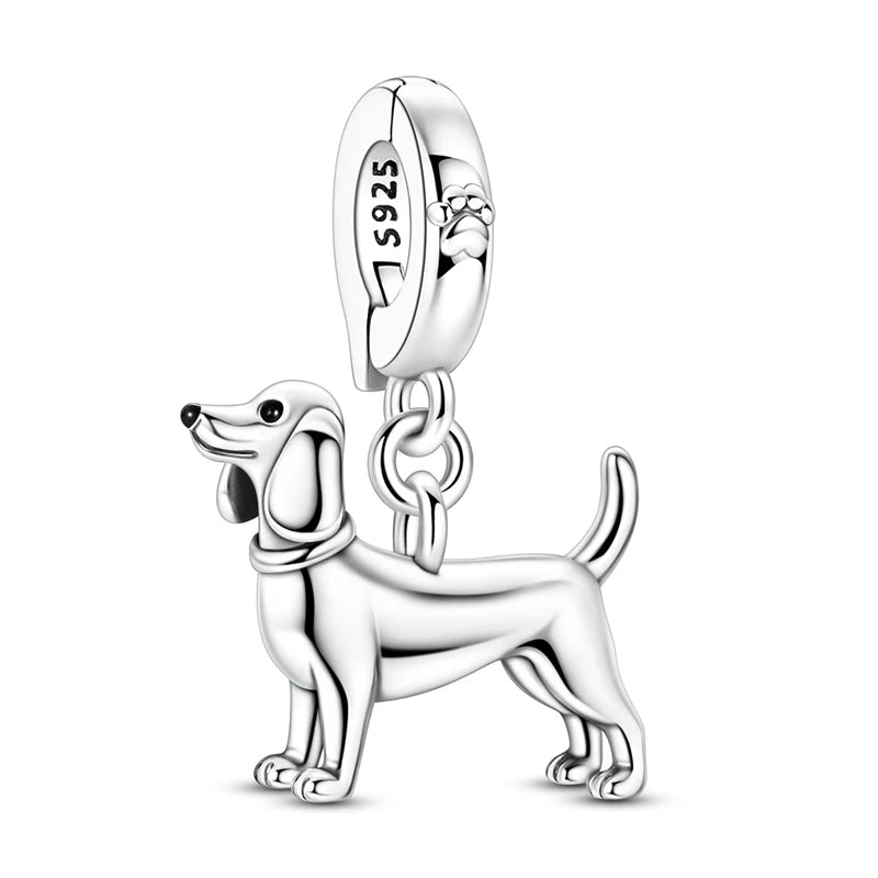 Neue Original 925 Silber Sterling Charms Perlen Anhänger Katze Hund Löwe Tiger Mädchen Junge Charms Fit Armband Frau Mode Schmuck Geschenk