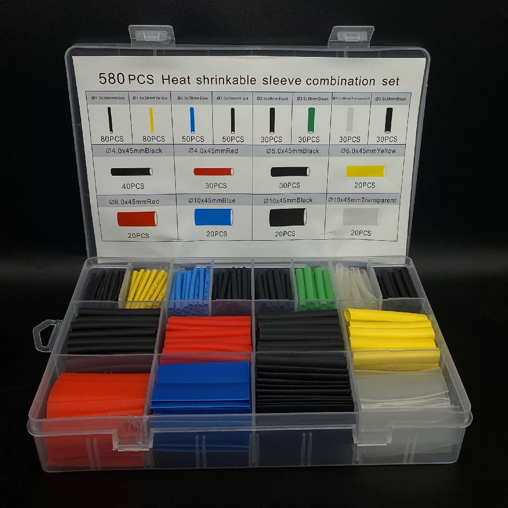 164-750-teiliges Schrumpfschlauch-Set, hitzebeständig – Isolierhülse für elektrische Kabel, Schrumpffolie