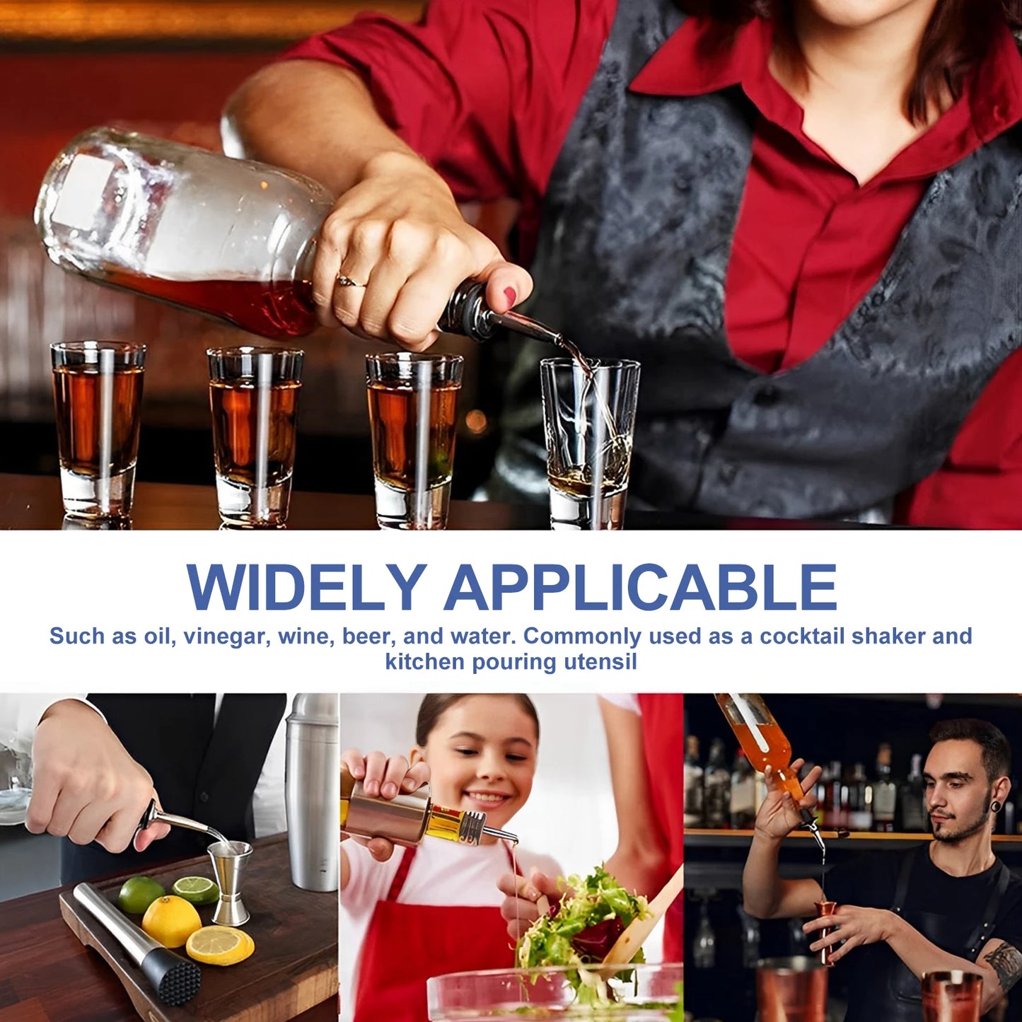 12Pcs Edelstahl Schnaps Flasche Ausgießer Flasche Düse Ausgießer Öl Fluss Wein Flasche Ausgießer Stopper Küche Bar Zubehör