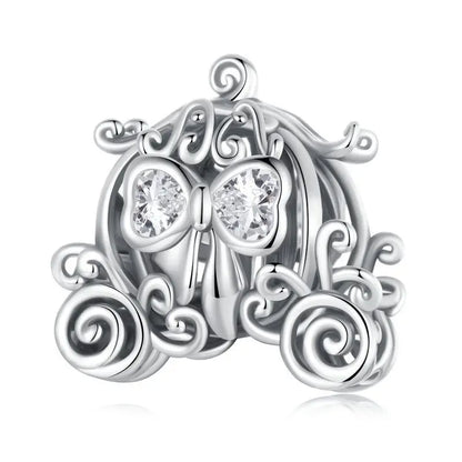 WOSTU Echt 925 Sterling Silber Herz Perlen Blume Retro Muster Charms Anhänger Fit Original DIY Armband Halskette Silber Schmuck