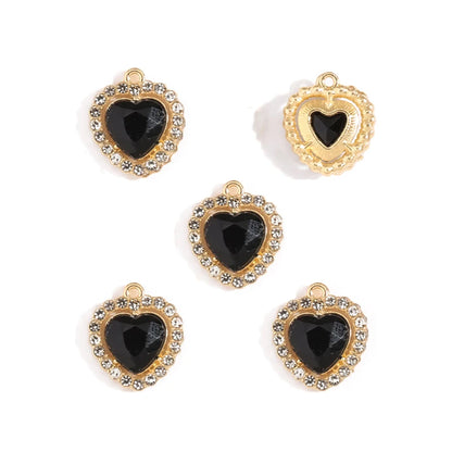 10 stücke Mehrfarbige Herz harz Kristall Strass Liebe Anhänger Dekoration Handwerk DIY Für Die Herstellung Von Ohrringe Halskette Schmuck W484