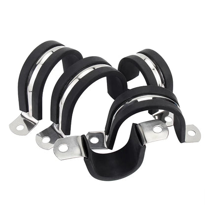 U-förmiger Gürtel aus Edelstahl 304, mit Gummistreifen, Reitclip, Stahlrohrclip, Klemme, Rohrclip, festes Kabel, Halsklemme, Verriegelung