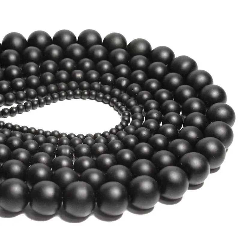 Großhandel Schwarz Onyx Achat Runde Naturstein Perlen Für Schmuck Machen DIY Armband Halskette Charms 4/6/8/10/12/mm Strang 15''