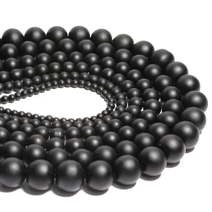 Großhandel Schwarz Onyx Achat Runde Naturstein Perlen Für Schmuck Machen DIY Armband Halskette Charms 4/6/8/10/12/mm Strang 15''