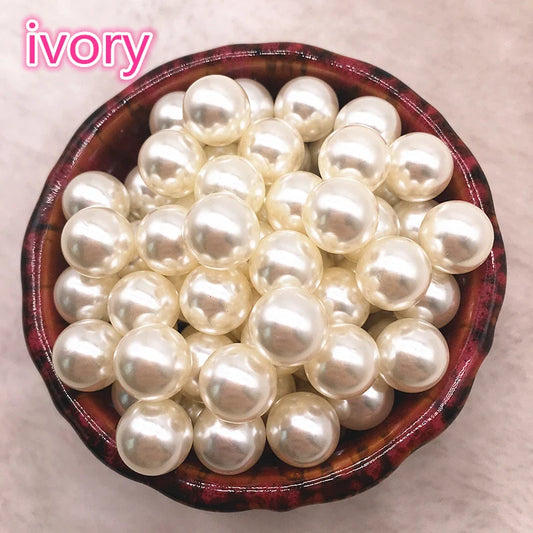 NEUE 6mm-16mm Gerade Löcher/Kein Loch Weiß Elfenbein Runde Imitation Kunststoff Perle Spacer Lose perlen Für Schmuck Zubehör Perlen