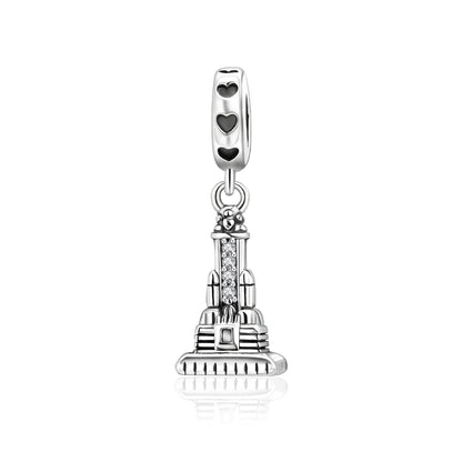 Klassische Kronen-Schädelperlen aus 925er-Sterlingsilber und Rosenpistolen-Anhänger, passend für Armbänder, exquisite Halsketten, Schmuck, Geschenke