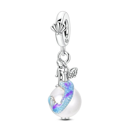 Charms-Anhänger aus 925er-Sterlingsilber mit blauen Ozean-Serie, passend für das DIY-Armband der Marke, Damenschmuck, Geschenke für Freundin