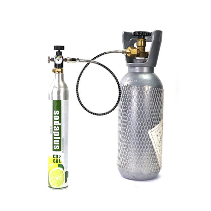 CO2-Zylinder-Tank-Nachfülladapter-Schlauchlehre-Set für Sodastream zum Aufladen von Nachfüllen von CO2 mit W21.8-14 G3/4 CGA320-Anschluss