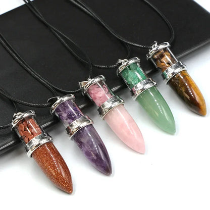 Naturstein Anhänger Halsketten Amethyst Kristall Edelstein Stein Quarz Kies kugelförmige Pendel Reiki Heil pendel