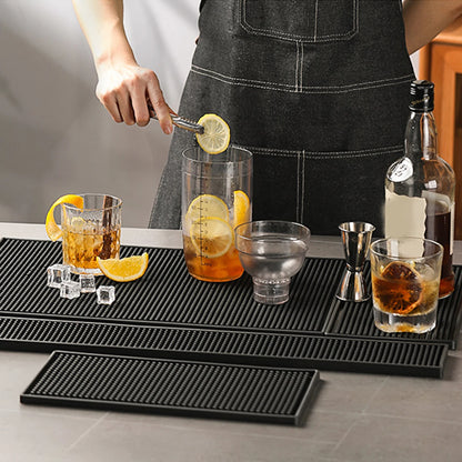 PVC-Barmatte, dick, langlebig, stilvoll, schwarz, Bar-Unterlaufmatte, rutschfest, ungiftig, Servicematte für Kaffeebars, verschleißfest, wasserdicht