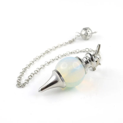 Chakra-Naturstein-Kristall-Pendel, echter runder Amethyst-Anhänger, abnehmbares Pendulo zum Wünschelfen, Dinvination, Heilquarz X013