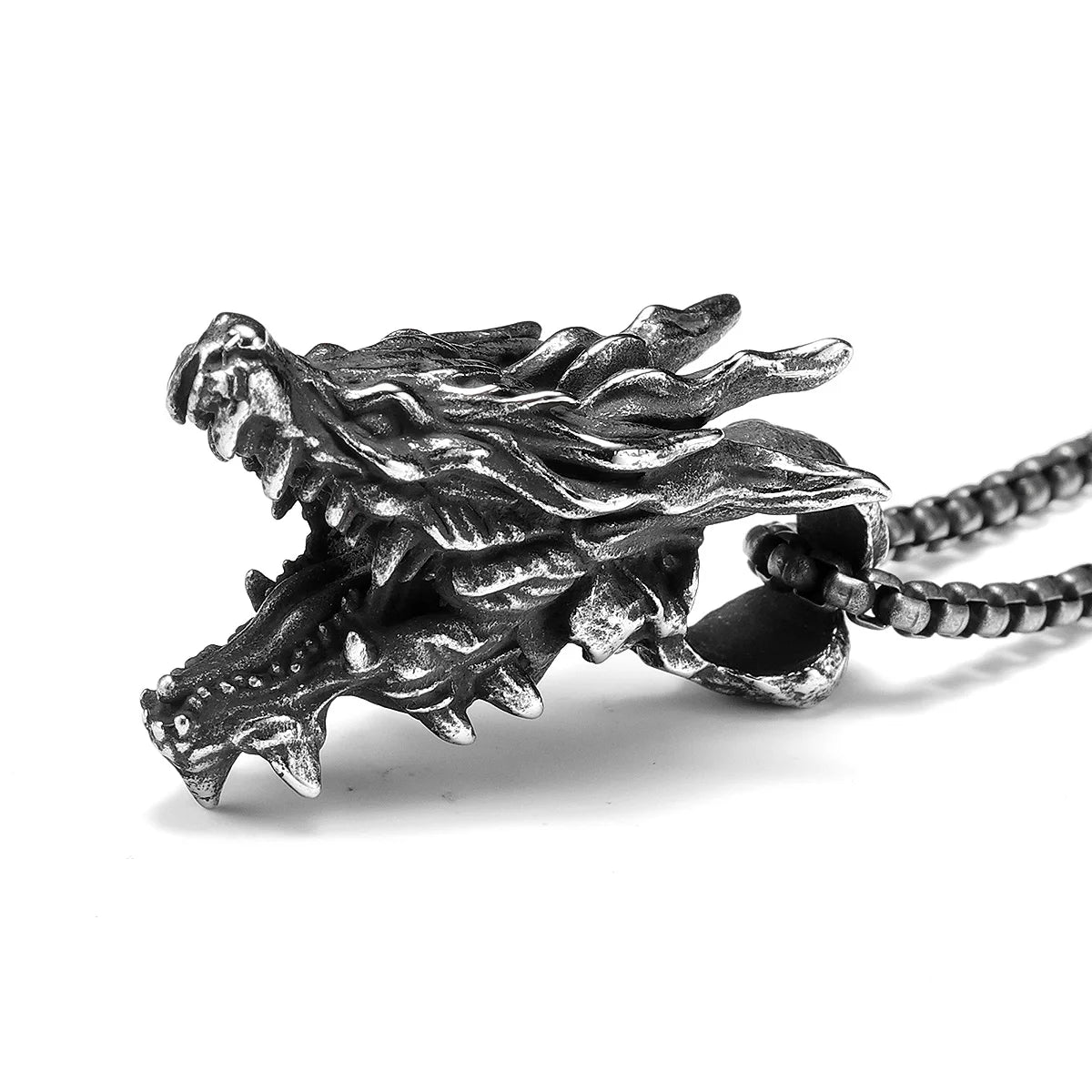 Retro Drachen Kopf Männer Halsketten Edelstahl Anhänger Kette Frauen Punk Mode Schmuck Neue In Zubehör Geschenke Großhandel