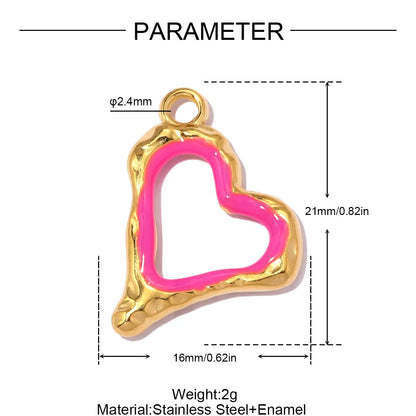 3 Stück/Set Modische Edelstahl Rosen-Blumen DIY Ohrring-Anhänger Herzförmige Halsketten-Anhänger Damen Böser-Blick-Schmuck Großhandel