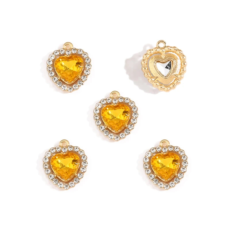 10 stücke Mehrfarbige Herz harz Kristall Strass Liebe Anhänger Dekoration Handwerk DIY Für Die Herstellung Von Ohrringe Halskette Schmuck W484