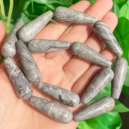 2 Stück natürlicher Wassertropfen aus echtem Stein, Indien-Achate, Labradorit, Tigerauge, Chalcedon, lose Perlen für Schmuckherstellung, DIY-Armband
