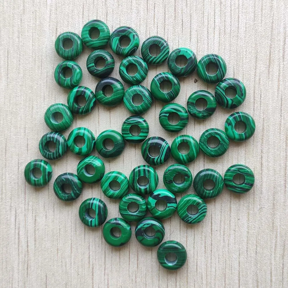 Mode gute Qualität Naturstein Mix runde Charms großes Loch Charms Perlen 10mm für Schmuckherstellung 50 Stück Großhandel kostenloser Versand