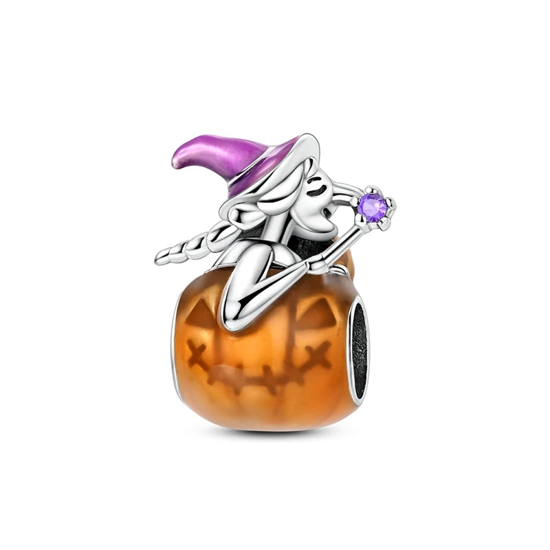 Geheimnisvoller Charm-Anhänger aus 925er-Sterlingsilber mit Hexen- und Tarotkarten-Spielkarten, passend für DIY-Armbänder, Halsketten, die als Glücksgeschenk wünscht