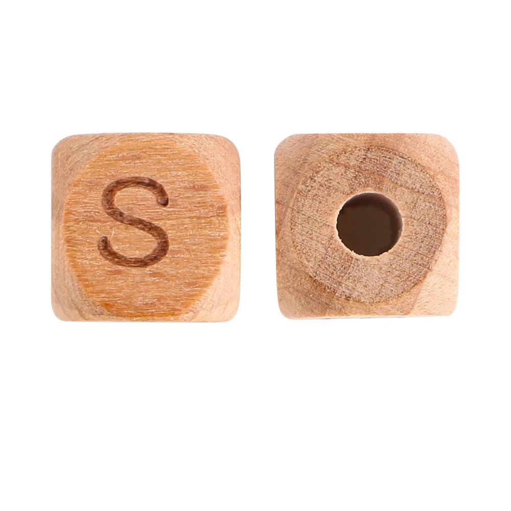 10/20/30/50 Stück Buchenholz-Buchstabenperlen 10mm 12mm Umweltfreundliche Naturholz-Alphabetperlen für Armband- und Halskettenherstellung