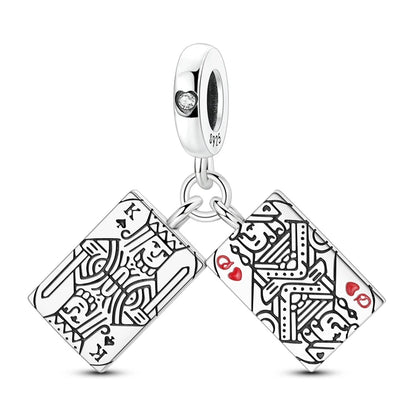 Geheimnisvoller Charm-Anhänger aus 925er-Sterlingsilber mit Hexen- und Tarotkarten-Spielkarten, passend für DIY-Armbänder, Halsketten, die als Glücksgeschenk wünscht