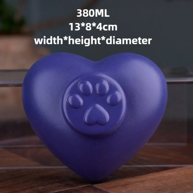 Ceramic Pet Urns with Paw Print Ashes, Funeral Storage, Animal Burial Urn, Cremation Keepsake, Puppy Ashes, Box, Caused Cat Souvenir