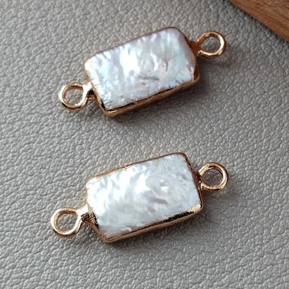10 Stück 8 x 12 mm rechteckige Biwa-Perlen, lose Perlen für Schmuckherstellung, DIY