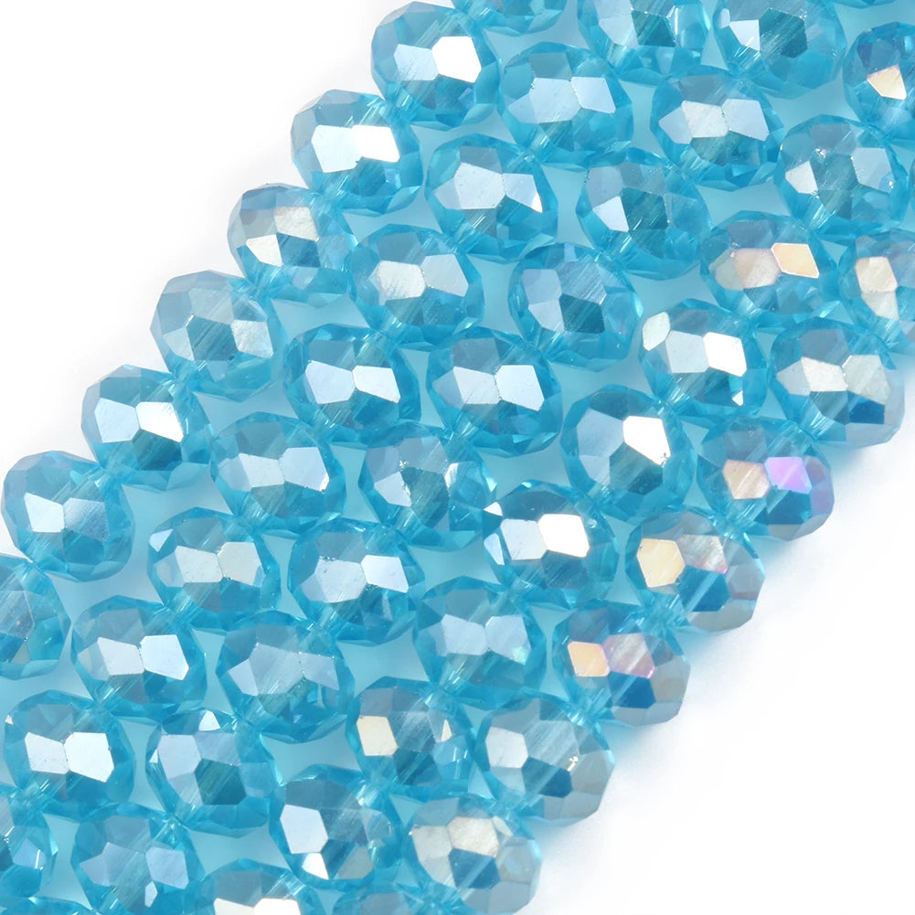 3/4/6/8mm Facettierte Jade Weiße Kristall Glas Perlen Vergoldet Flache Runde Lose Perlen für Schmuck Machen Diy Armband Ohrring