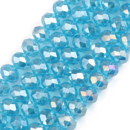 3/4/6/8mm Facettierte Jade Weiße Kristall Glas Perlen Vergoldet Flache Runde Lose Perlen für Schmuck Machen Diy Armband Ohrring