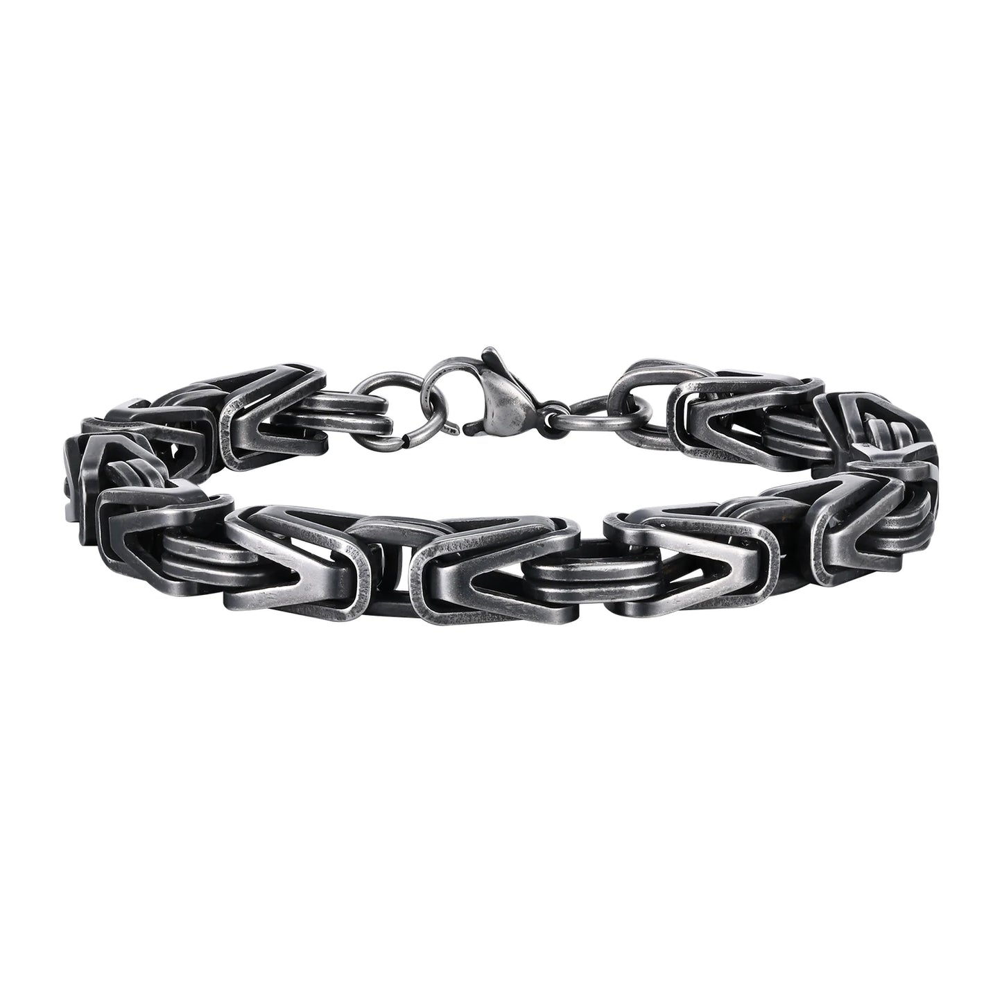 Klobige byzantinische Kettenarmbänder für Männer und Jungen, V-förmiges Edelstahl-Kettenglied-Armband, Vintage-Schmuck, Accessoires, Herrengeschenke
