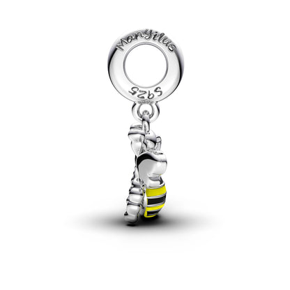 Manyilus S925 Silber gestreifter Hummel-Charm für Original-Armband, süßer Insekt-Schmuck, Anhänger, DIY-Garten-Geschenk für Sie