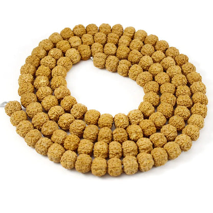 1 Strang natürliche Rudraksha Mala 108 Perlen 6/8/10/12 mm Rudraksha Gebetsperlen für Schmuck Halskette Armband Herstellung Zubehör
