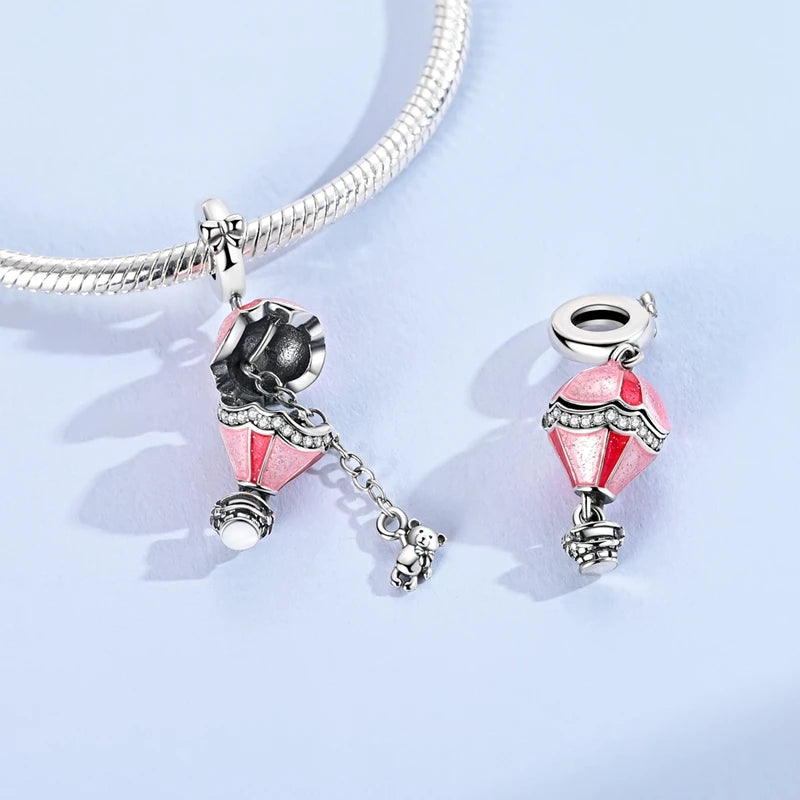 Flugzeug-Charm, 925er Silber, Original-Zirkon, Kleeblatt, Avocado, Charms, Perle, passend für Armbänder, DIY-Schmuck für Frauen, Hochzeitstag, Geschenk