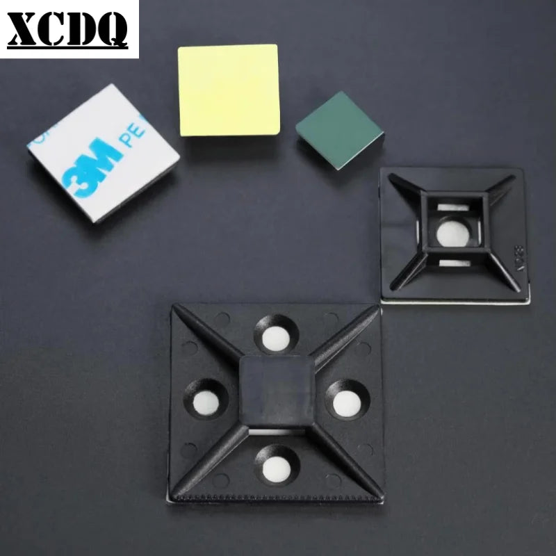 Großhandel Selbstklebende Kabelbinder-Halterung Nylon PA66 3M 1600T Elektrische Kabelmanager Kabelklemmen Flansch-Fixiersitz
