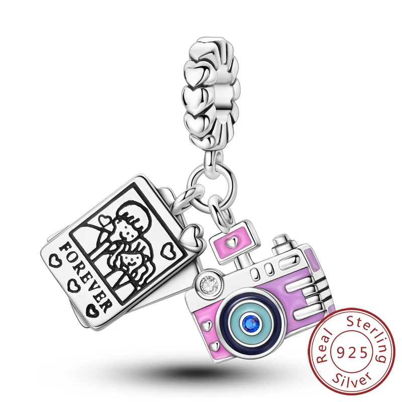 Original-Charms für den Abschluss, Perlen-Anhänger, 925er-Sterlingsilber, Bachelor-Hut, Kappen-Charms, passend für Armbänder, DIY-Zeremonie, Schmuck, Geschenk