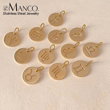 eManco Edelstahl-Skelett mit 12 Sternzeichen, Charm, DIY, Damenmode, Halskette, Schmuck, Zubehör, Herstellung, 48 Stunden Versand