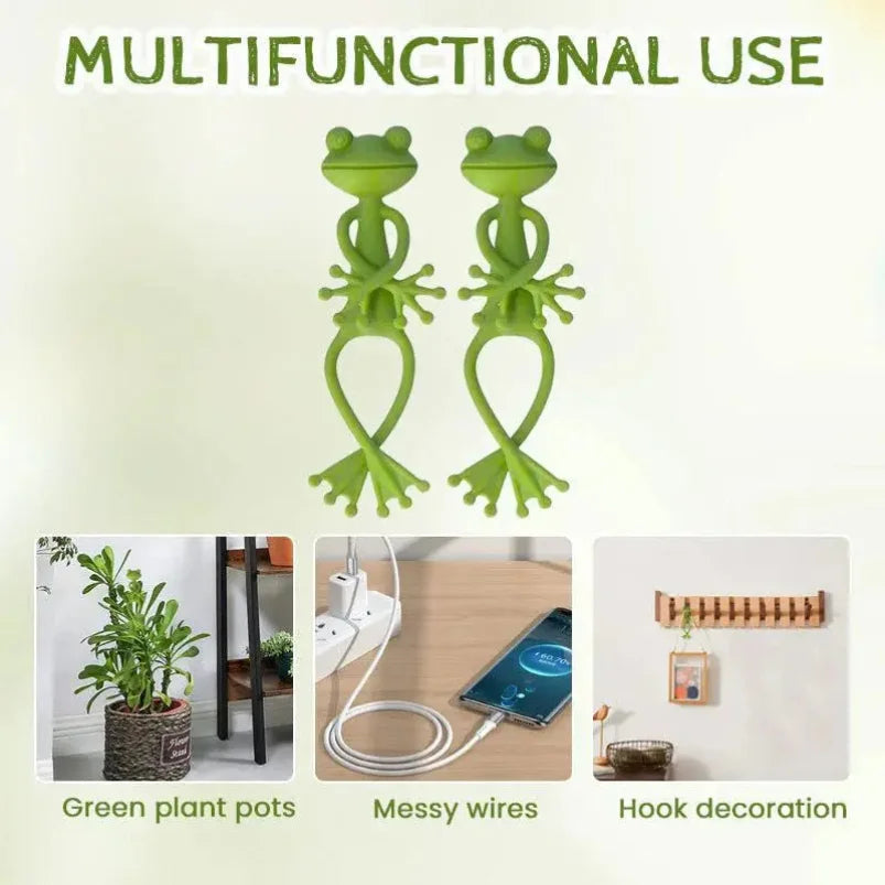 13cm Froschförmiger Wiederverwendbarer Kabelbinder Niedlicher Dekorativer Biegbarer Gartenpflanzenhalter Verstellbarer Flexibler Clip für Stängel