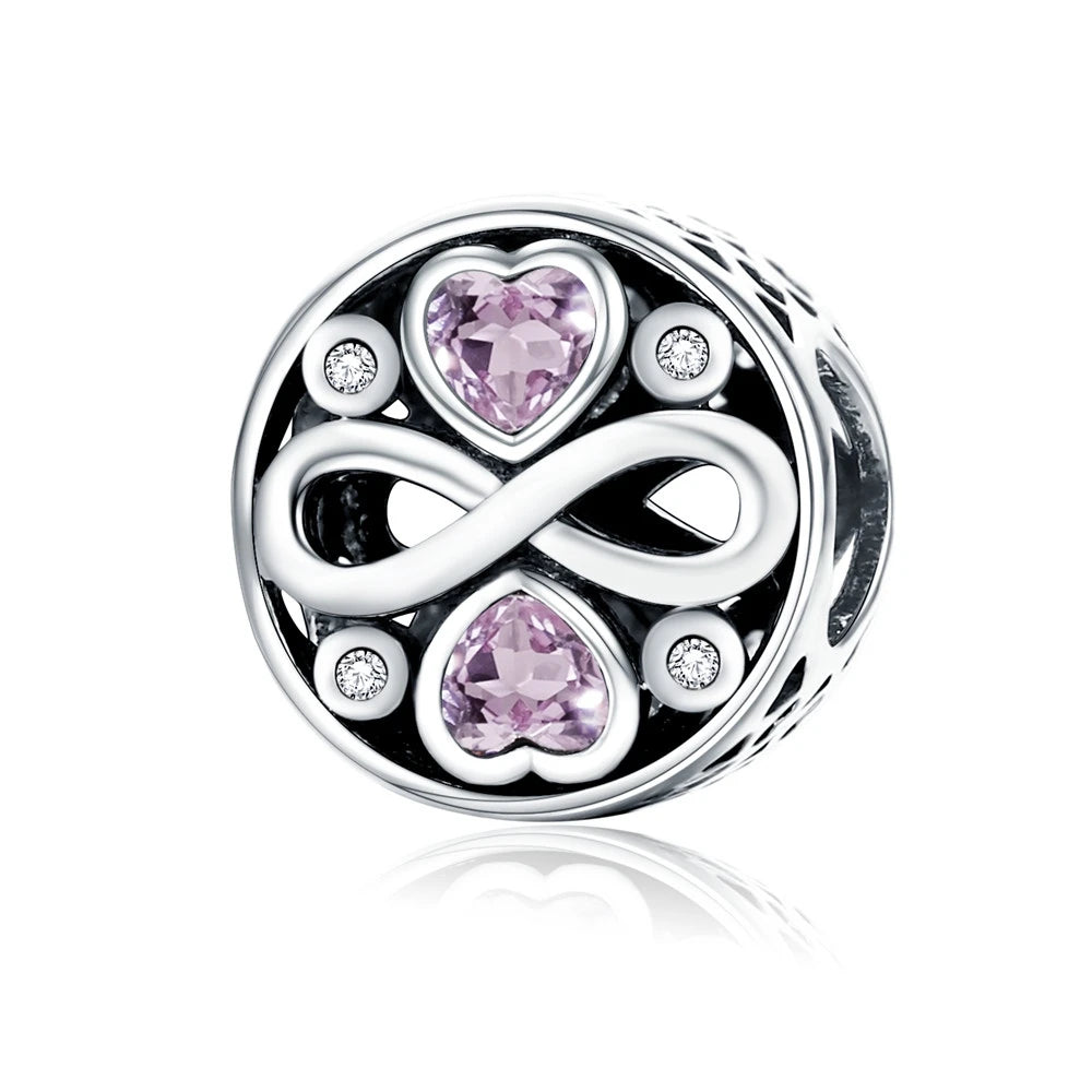 WOSTU Echt 925 Sterling Silber Herz Perlen Blume Retro Muster Charms Anhänger Fit Original DIY Armband Halskette Silber Schmuck