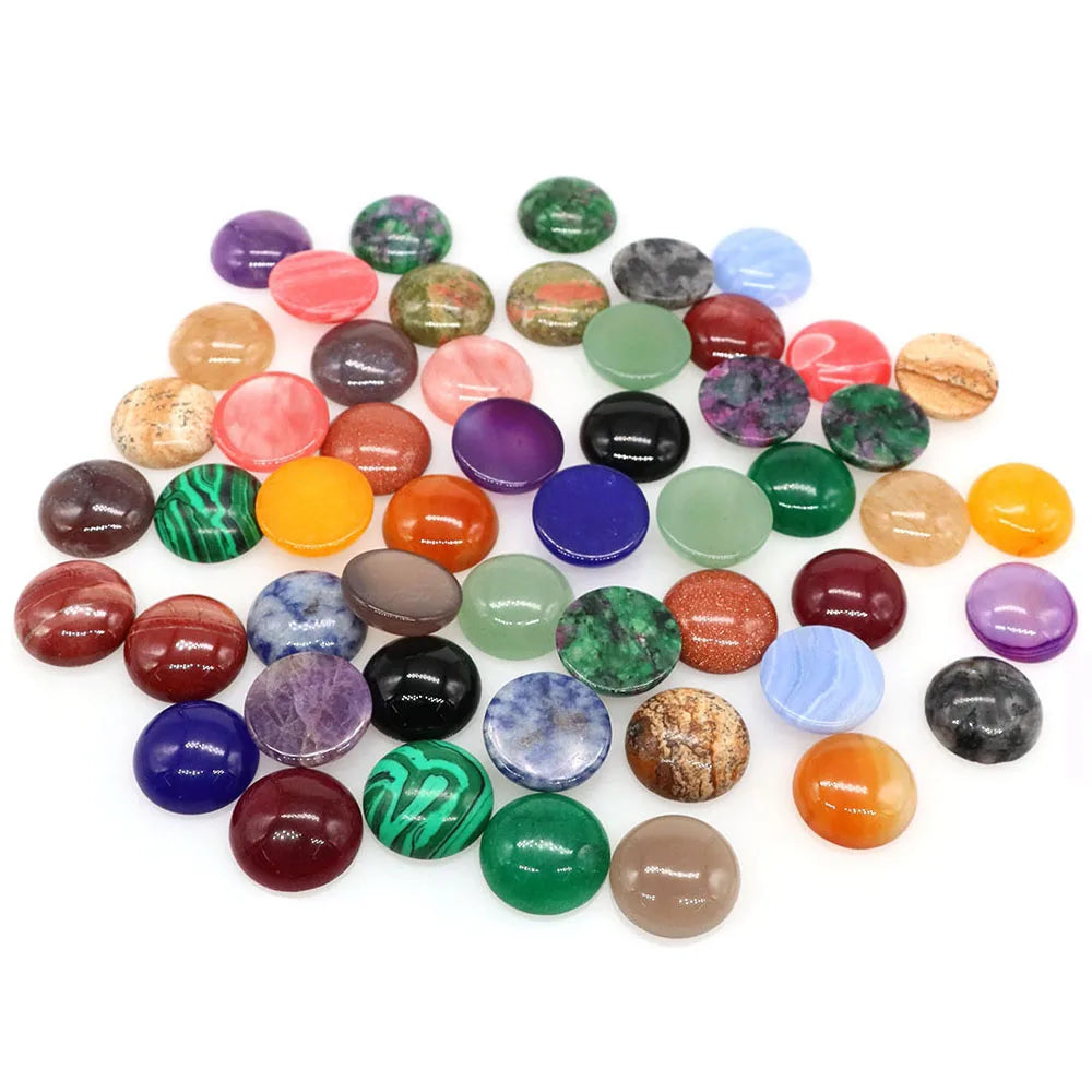5 teile/los Natürliche Stein Cabochon Spacer 6 8 10 12 14 16 18 20 25mm Runde Cabochons Cameo für DIY Schmuck Zubehör