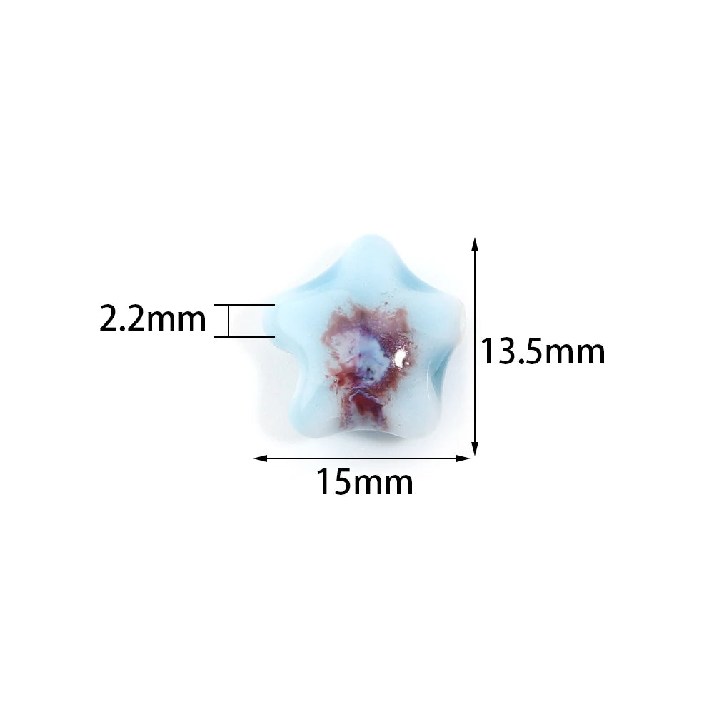 5 teile/los Keramik Stern Perlen Bunte 15x13,5mm Porzellan Lose Spacer Perlen Für DIY Schmuck Machen Armband halskette Zubehör
