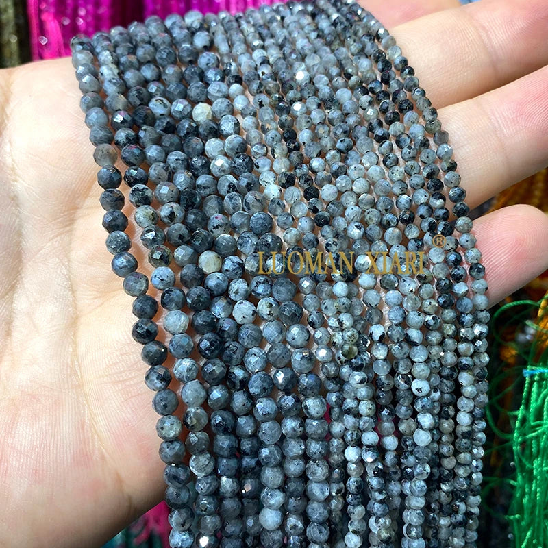 2 3 4 MM Facettierte Runde Naturstein AA Schwarz Turmalin Lose Spacer Perlen für Schmuck Machen Diy Armbänder Zubehör charms