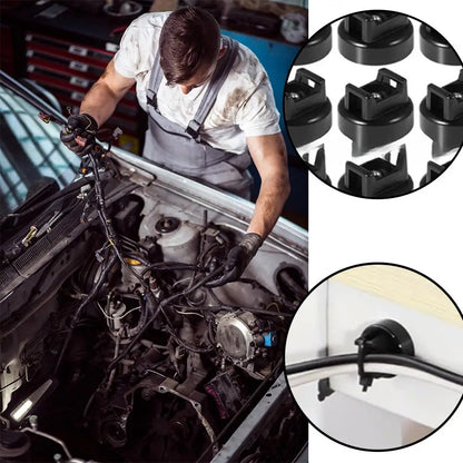 12/28Pcs Auto Verdrahtung Streifen Magnetische Kabelbinder Kabel Organizer Starke Kunststoff Magnetische Kabel Halter Für Kabel Management