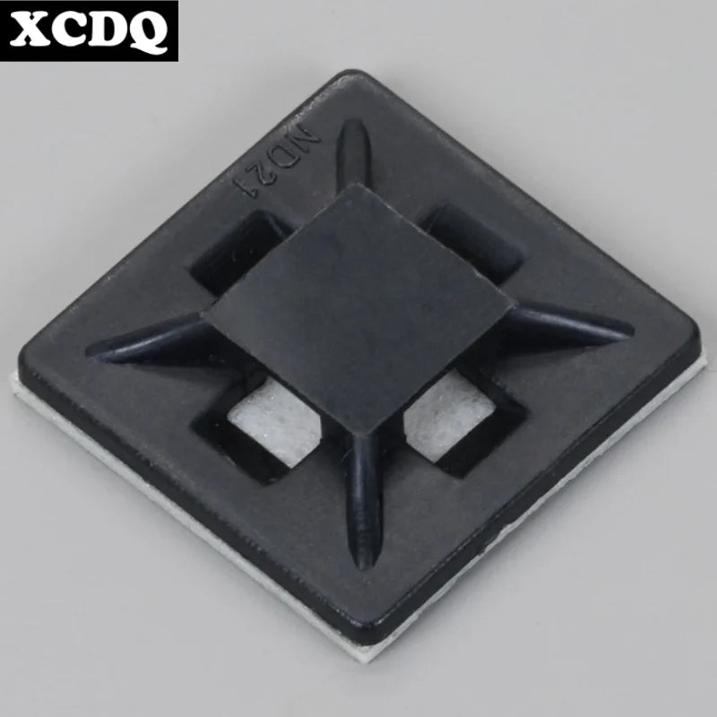 100 Stück selbstklebende Nylon-Kabelbinderhalter, Kabelbinder, fester Sitz, PA66, Kunststoff-Kabelklemmen, 3 m, 1600 t, stark klebende Kabelbinderhalterung