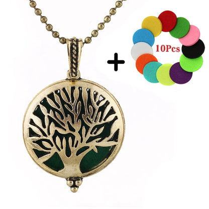 Beliebte Design Mode Aromatherapie Halskette Lotus Parfüm Medaillon Schmuck Ätherisches Öl Diffusor Anhänger Unisex Für Dropshipping