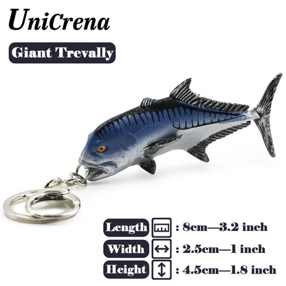 Fisch-Schlüsselanhänger, kreativer handgefertigter Fisch-Modell-Schlüsselanhänger, Forelle/Schnapper/Thunfisch/Salmon/Barsch, Schlüsselanhänger mit Angeldeshema, Schlüsselhalter-Zubehör