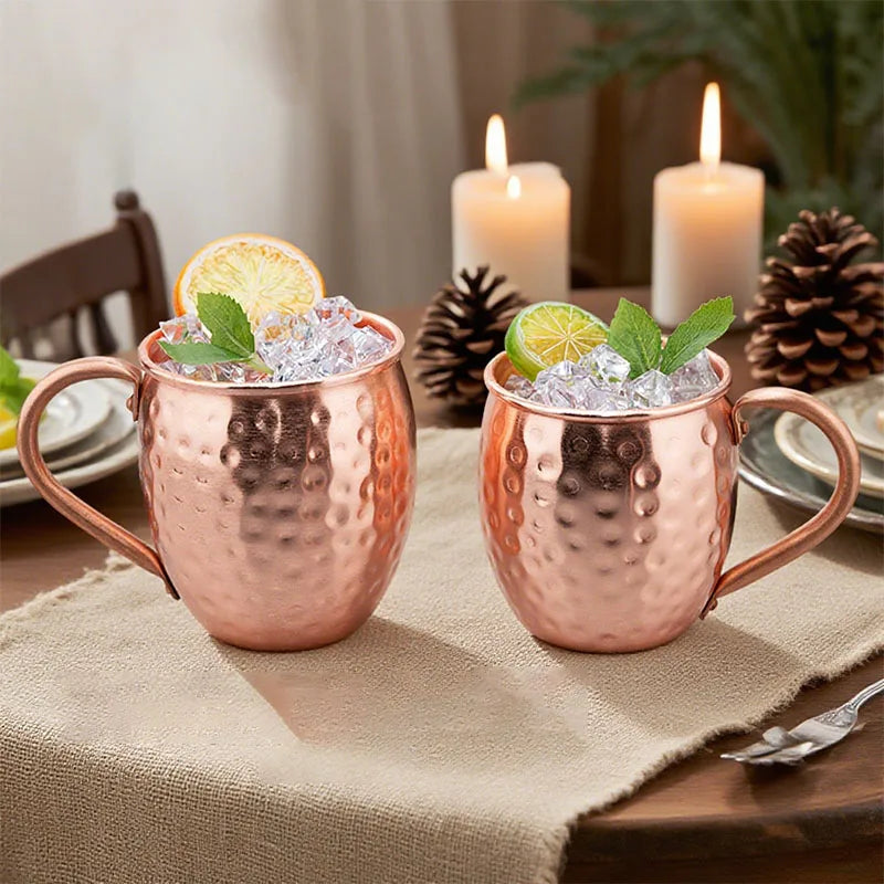 100% Kupfer Moscow Mule Becher Langlebige Kupferfarbene Bierkrüge 350ml Kaffeebecher Milchbecher Reiner Kupfer Barbecher Trinkgefäß